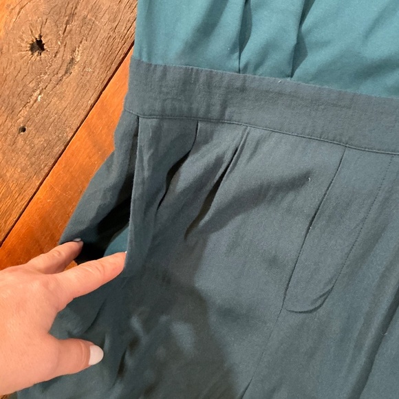 Clermont Overlay Jumpsuit M Harbor Blue Rayon Peekaboo Back - Picture 7 of 10